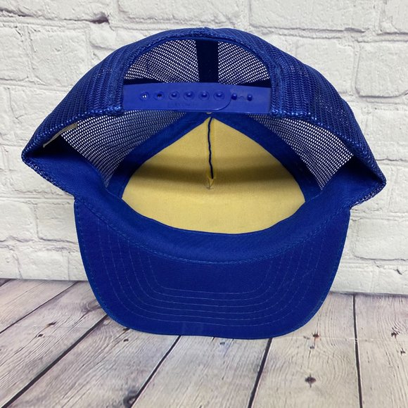 Vintage Trucker Hat Mesh Leaf Blue CANTERRA Embroidered Logo Patch One Size All - Picture 8 of 11